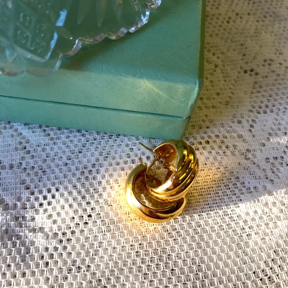 18kt Italian gold hoop earrings - Picture 1 of 7